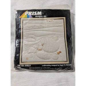 Vintage 1983 Prism Candlewicking Kit Sea Shells NOS Sealed Coastal Embroidery
